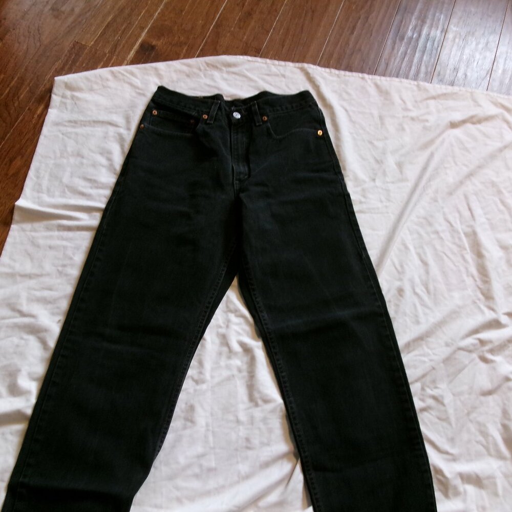 Mens vtg Levi's  550 taper leg 90s black jeans rock era 32 x34
